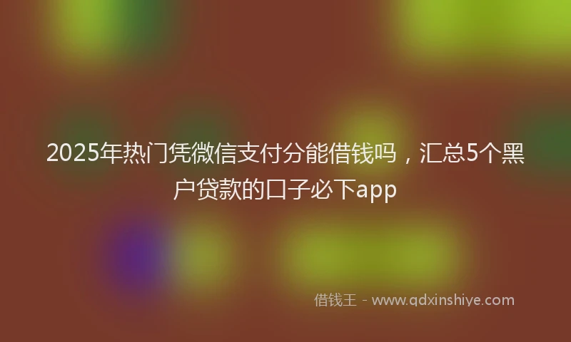 2025年热门凭微信支付分能借钱吗，汇总5个黑户贷款的口子必下app