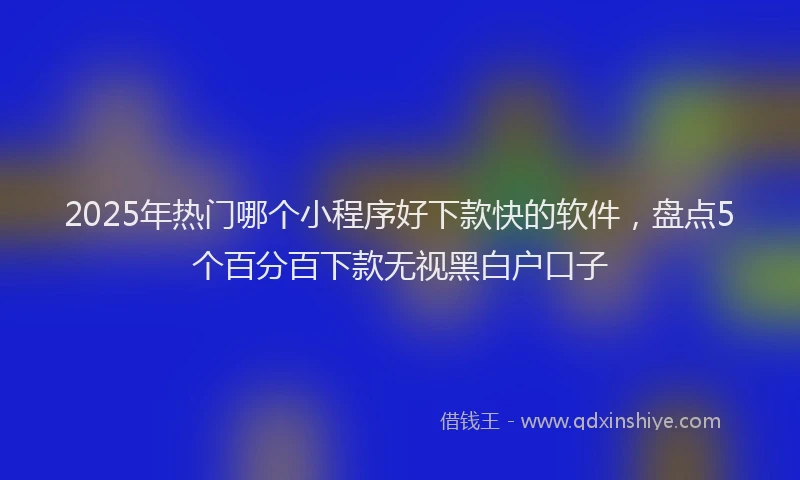 2025年热门哪个小程序好下款快的软件，盘点5个百分百下款无视黑白户口子