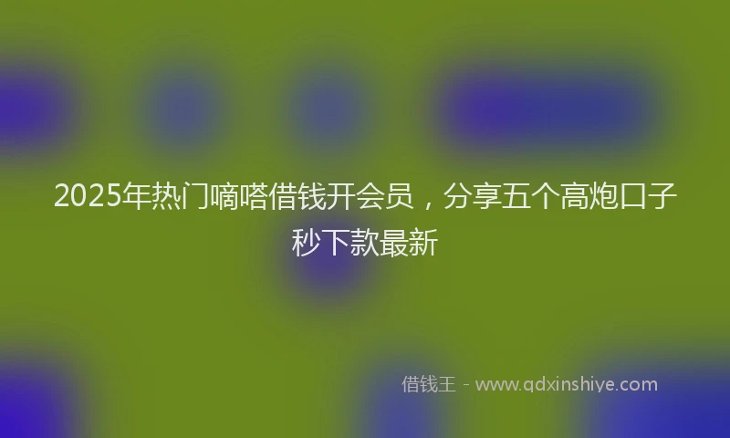 2025年热门嘀嗒借钱开会员，分享五个高炮口子秒下款最新