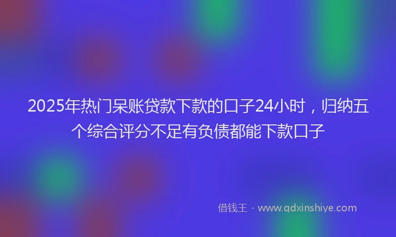 2025年热门呆账贷款下款的口子24小时，归纳五个综合评分不足有负债都能下款口子