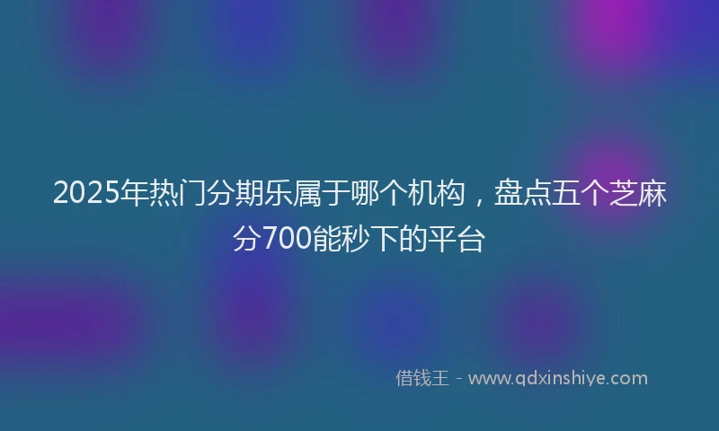 2025年热门分期乐属于哪个机构，盘点五个芝麻分700能秒下的平台