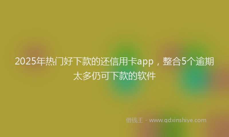 2025年热门好下款的还信用卡app，整合5个逾期太多仍可下款的软件