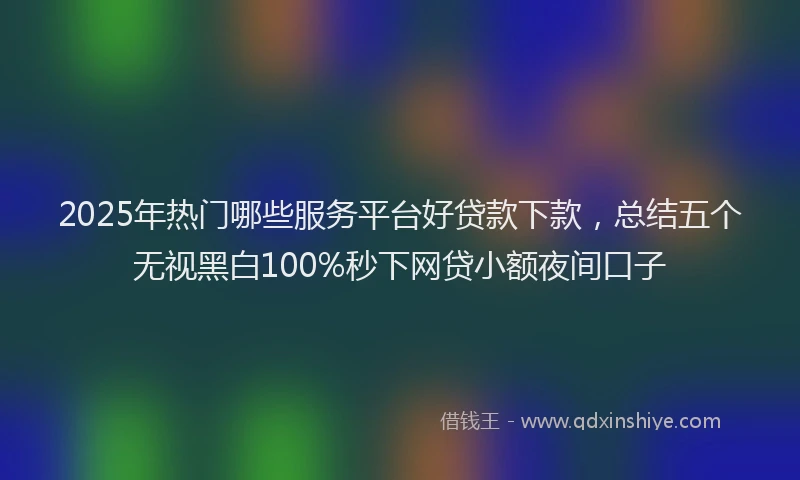 2025年热门哪些服务平台好贷款下款，总结五个无视黑白100%秒下网贷小额夜间口子