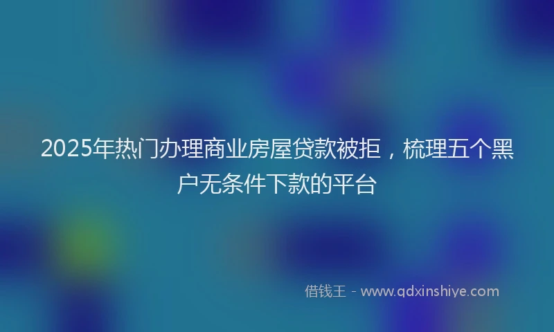 2025年热门办理商业房屋贷款被拒，梳理五个黑户无条件下款的平台