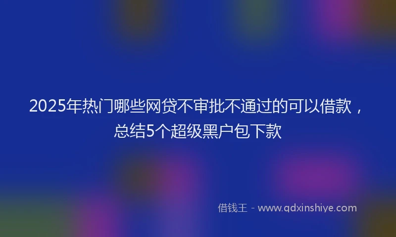 2025年热门哪些网贷不审批不通过的可以借款，总结5个超级黑户包下款