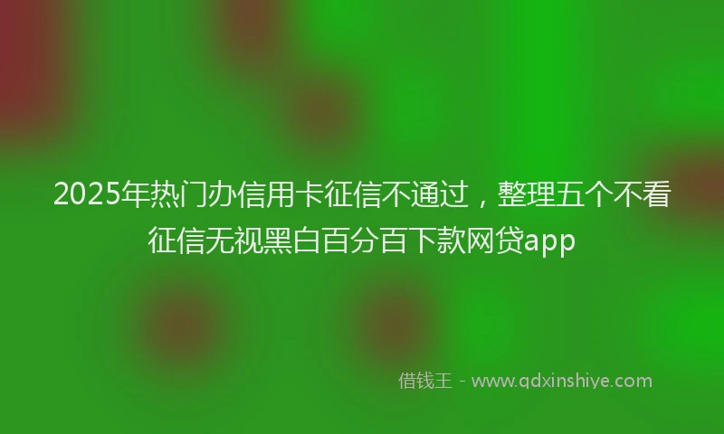 2025年热门办信用卡征信不通过，整理五个不看征信无视黑白百分百下款网贷app