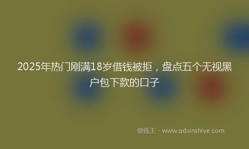 2025年热门刚满18岁借钱被拒，盘点五个无视黑户包下款的口子