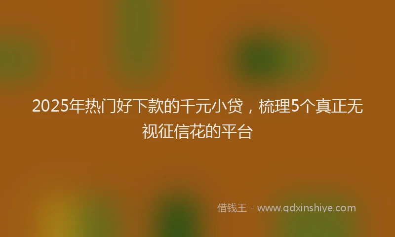 2025年热门好下款的千元小贷，梳理5个真正无视征信花的平台