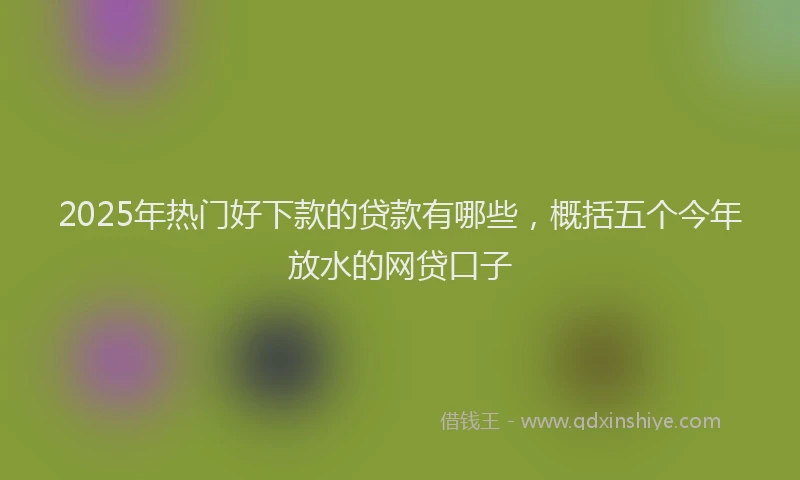 2025年热门好下款的贷款有哪些，概括五个今年放水的网贷口子