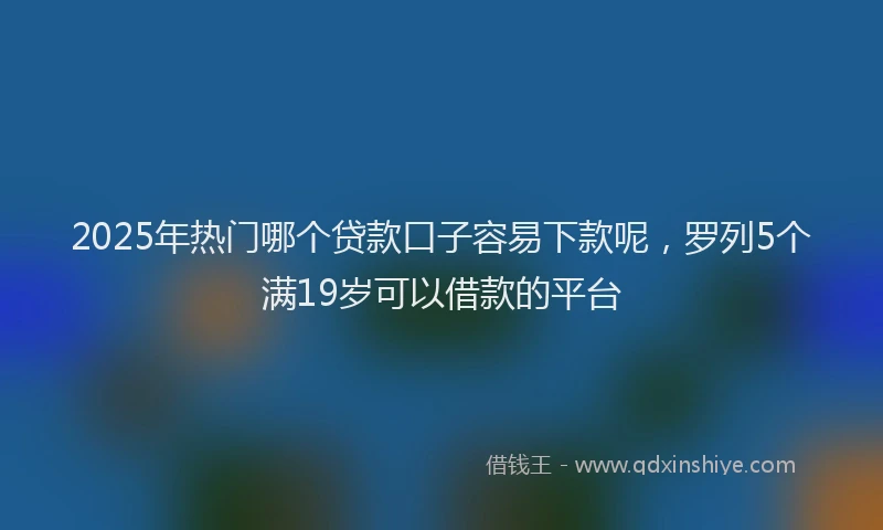 2025年热门哪个贷款口子容易下款呢，罗列5个满19岁可以借款的平台