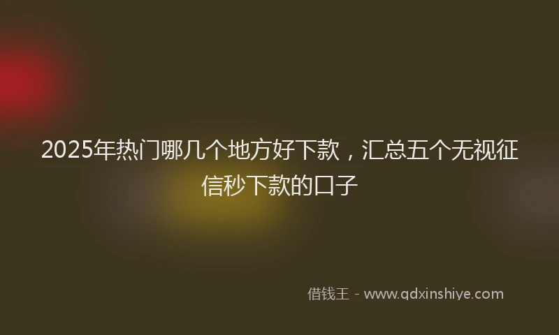 2025年热门哪几个地方好下款，汇总五个无视征信秒下款的口子