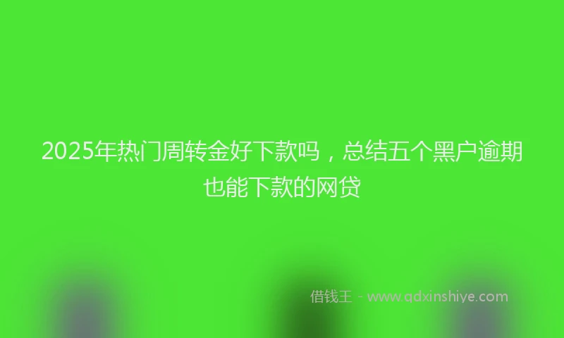 2025年热门周转金好下款吗，总结五个黑户逾期也能下款的网贷