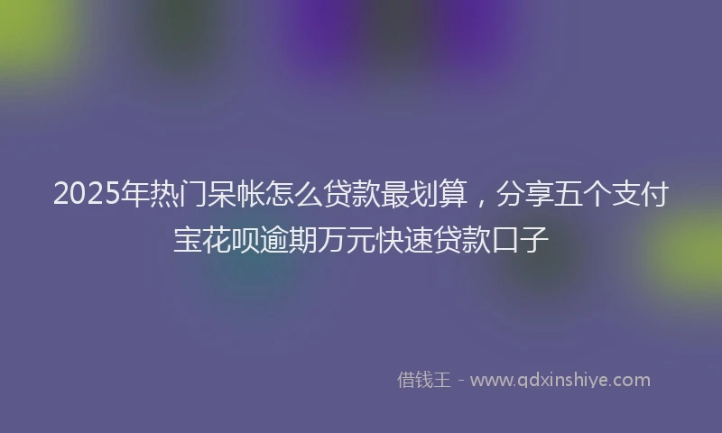 2025年热门呆帐怎么贷款最划算，分享五个支付宝花呗逾期万元快速贷款口子