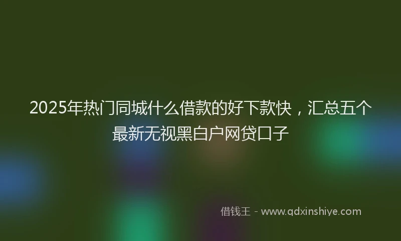 2025年热门同城什么借款的好下款快，汇总五个最新无视黑白户网贷口子