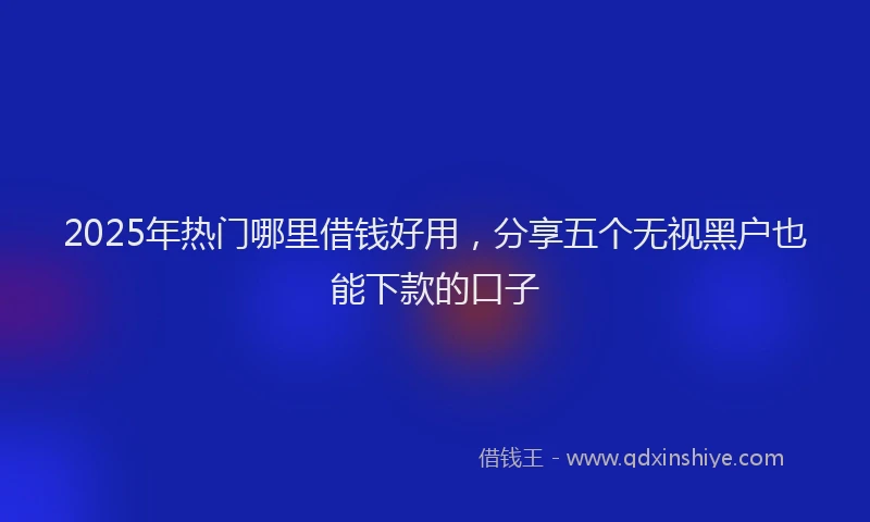 2025年热门哪里借钱好用，分享五个无视黑户也能下款的口子