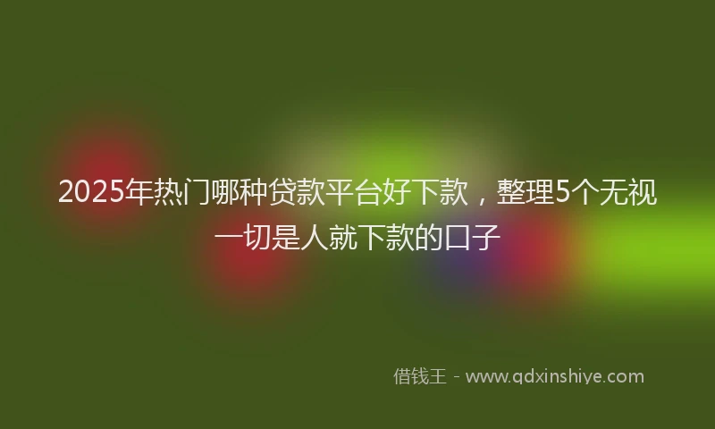 2025年热门哪种贷款平台好下款，整理5个无视一切是人就下款的口子