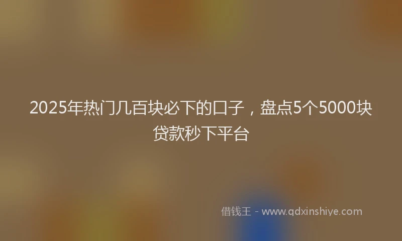 2025年热门几百块必下的口子，盘点5个5000块贷款秒下平台