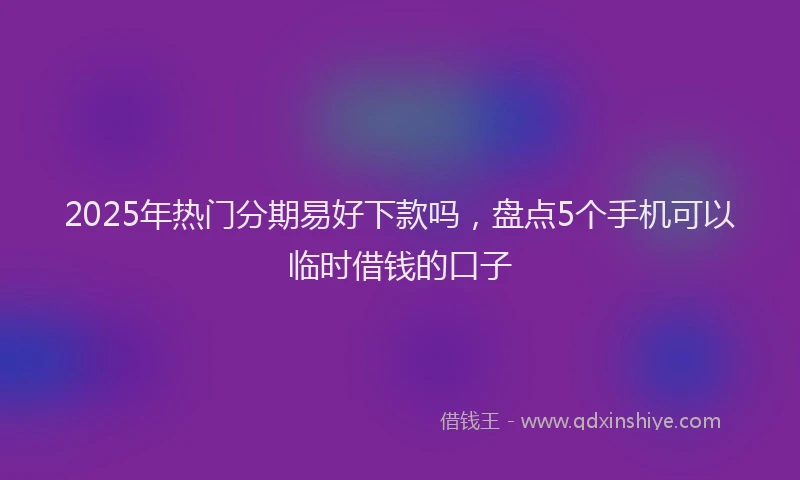 2025年热门分期易好下款吗，盘点5个手机可以临时借钱的口子