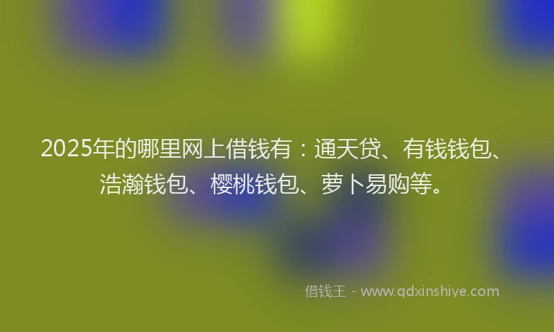 2025年的哪里网上借钱有：通天贷、有钱钱包、浩瀚钱包、樱桃钱包、萝卜易购等。