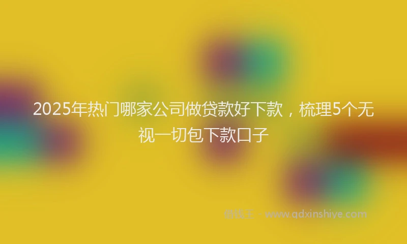 2025年热门哪家公司做贷款好下款，梳理5个无视一切包下款口子