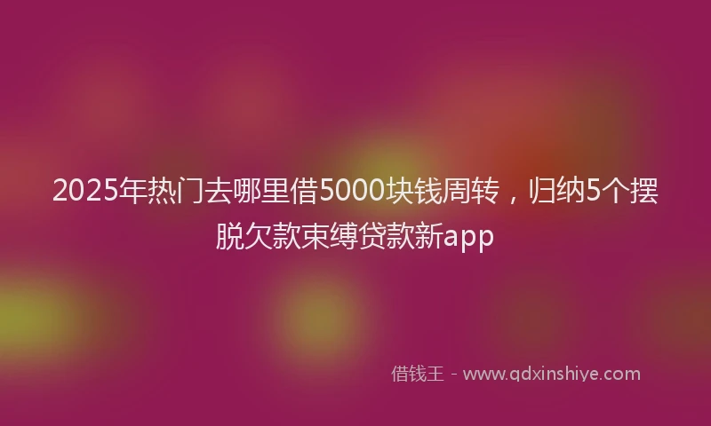 2025年热门去哪里借5000块钱周转，归纳5个摆脱欠款束缚贷款新app