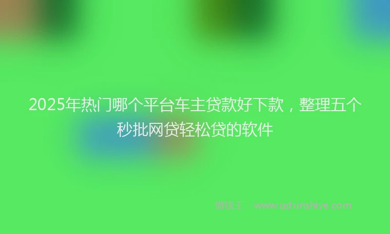2025年热门哪个平台车主贷款好下款，整理五个秒批网贷轻松贷的软件