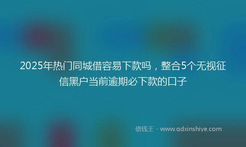 2025年热门同城借容易下款吗，整合5个无视征信黑户当前逾期必下款的口子