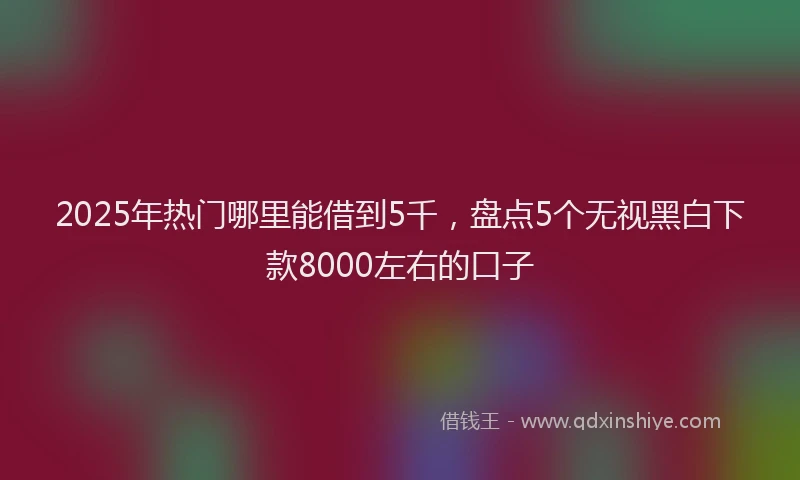 2025年热门哪里能借到5千，盘点5个无视黑白下款8000左右的口子