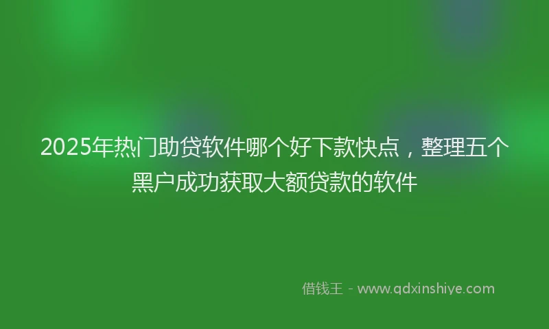 2025年热门助贷软件哪个好下款快点，整理五个黑户成功获取大额贷款的软件