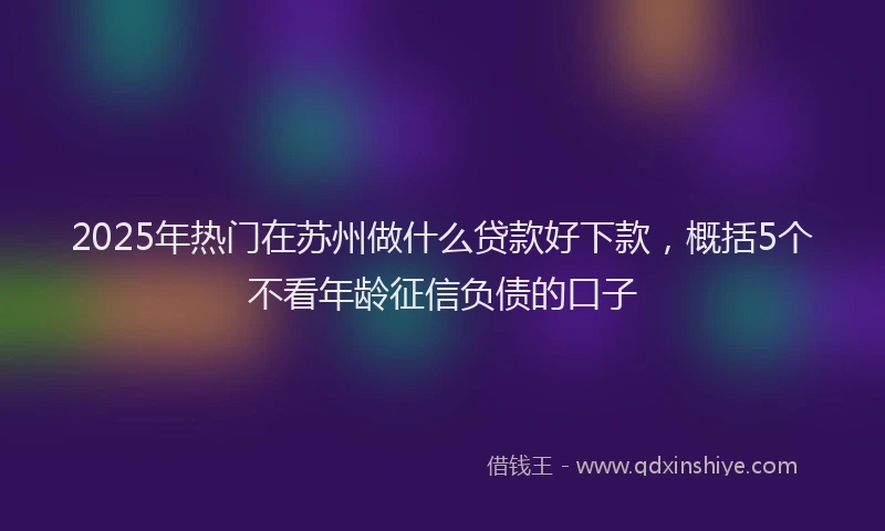 2025年热门在苏州做什么贷款好下款，概括5个不看年龄征信负债的口子