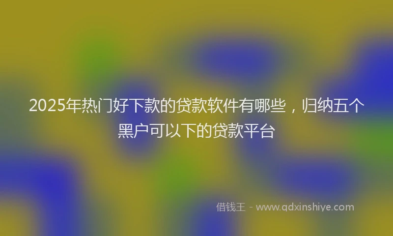 2025年热门好下款的贷款软件有哪些，归纳五个黑户可以下的贷款平台