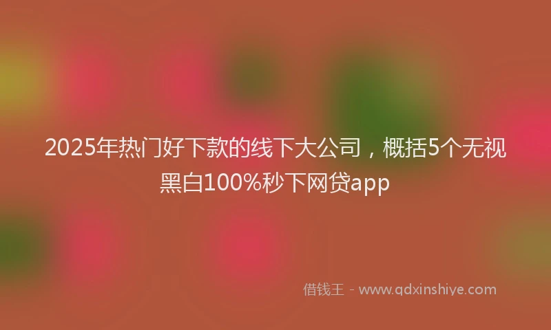 2025年热门好下款的线下大公司，概括5个无视黑白100%秒下网贷app
