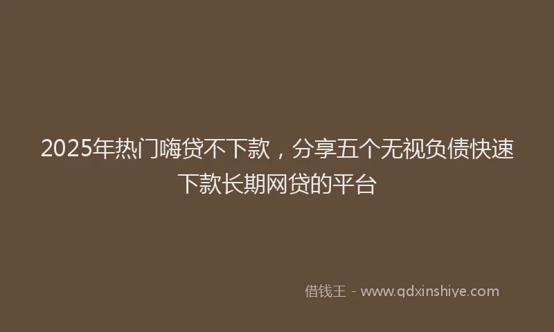 2025年热门嗨贷不下款，分享五个无视负债快速下款长期网贷的平台