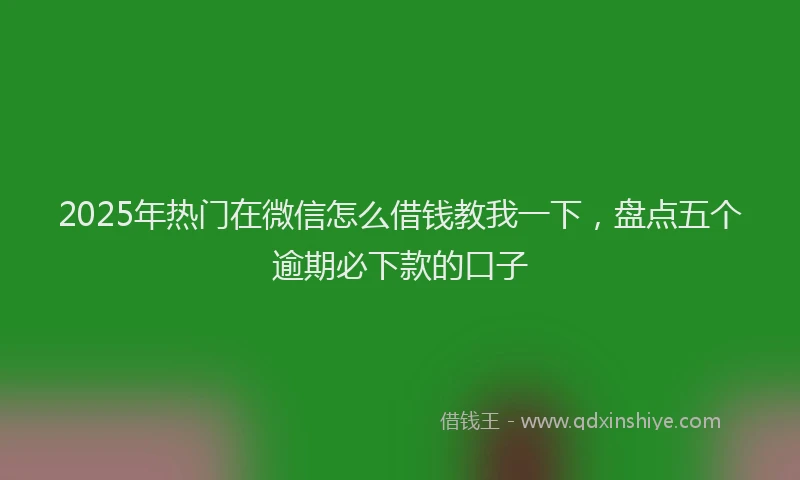 2025年热门在微信怎么借钱教我一下，盘点五个逾期必下款的口子