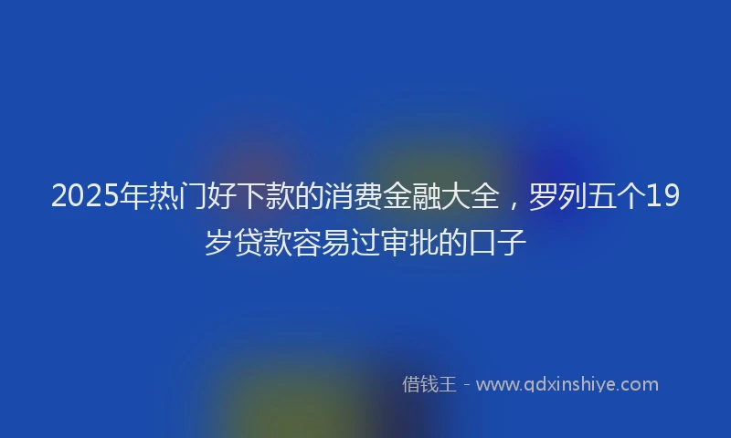 2025年热门好下款的消费金融大全，罗列五个19岁贷款容易过审批的口子