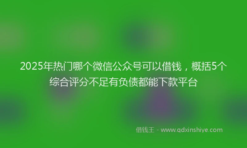 2025年热门哪个微信公众号可以借钱，概括5个综合评分不足有负债都能下款平台