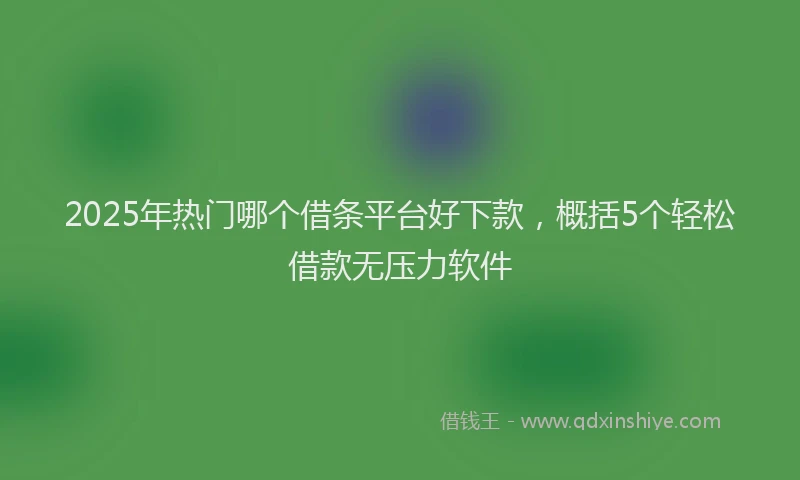 2025年热门哪个借条平台好下款，概括5个轻松借款无压力软件