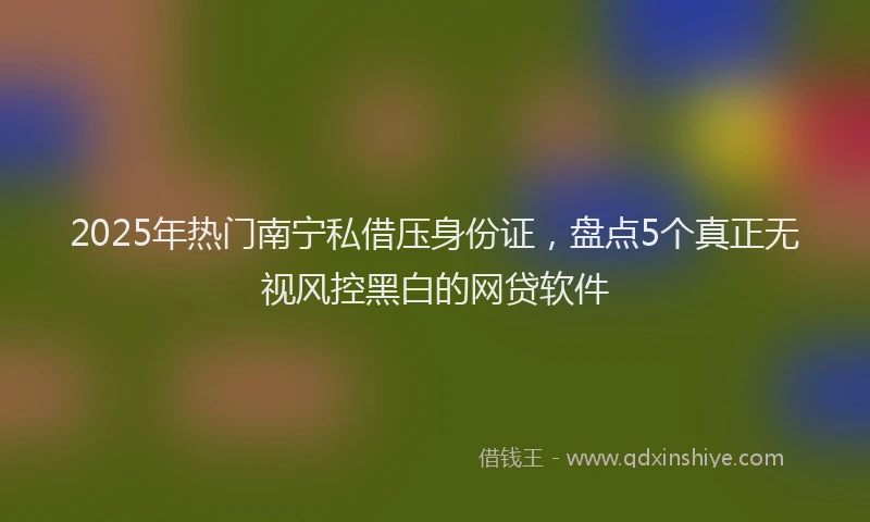 2025年热门南宁私借压身份证，盘点5个真正无视风控黑白的网贷软件