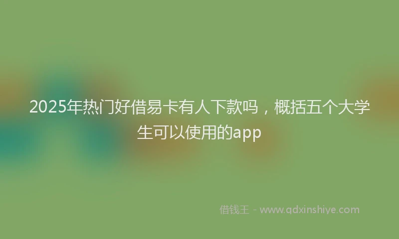 2025年热门好借易卡有人下款吗，概括五个大学生可以使用的app