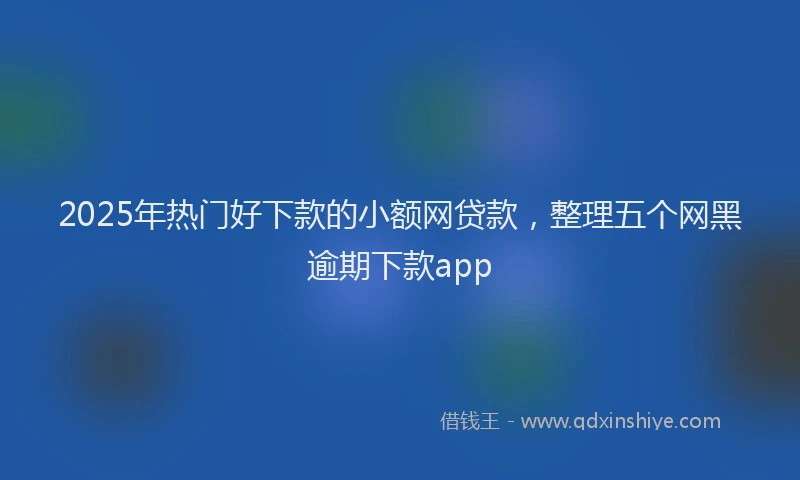 2025年热门好下款的小额网贷款，整理五个网黑逾期下款app