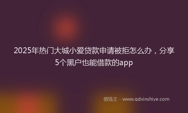 2025年热门大城小爱贷款申请被拒怎么办，分享5个黑户也能借款的app