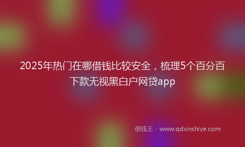 2025年热门在哪借钱比较安全，梳理5个百分百下款无视黑白户网贷app