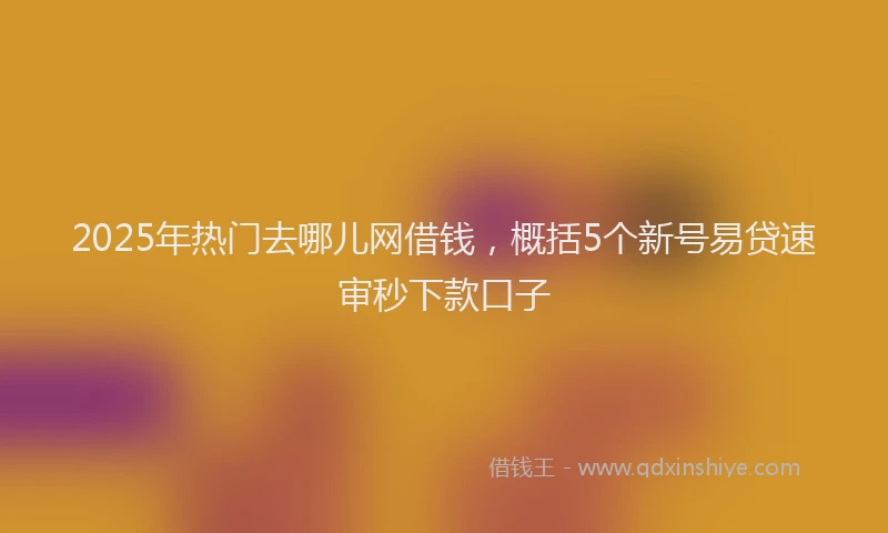 2025年热门去哪儿网借钱，概括5个新号易贷速审秒下款口子