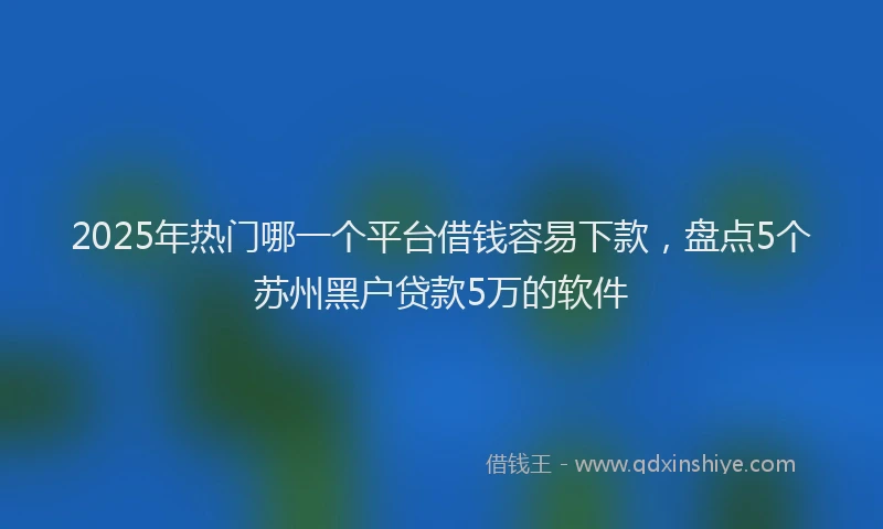 2025年热门哪一个平台借钱容易下款，盘点5个苏州黑户贷款5万的软件