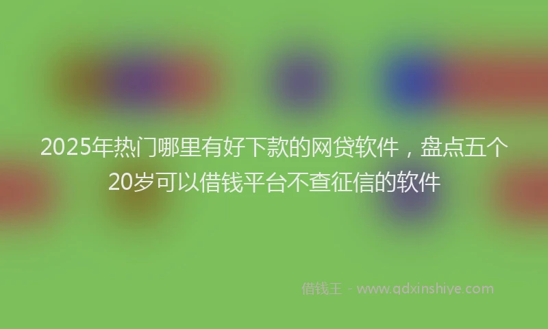 2025年热门哪里有好下款的网贷软件，盘点五个20岁可以借钱平台不查征信的软件