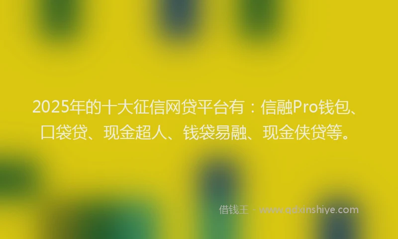 2025年的十大征信网贷平台有：信融Pro钱包、口袋贷、现金超人、钱袋易融、现金侠贷等。