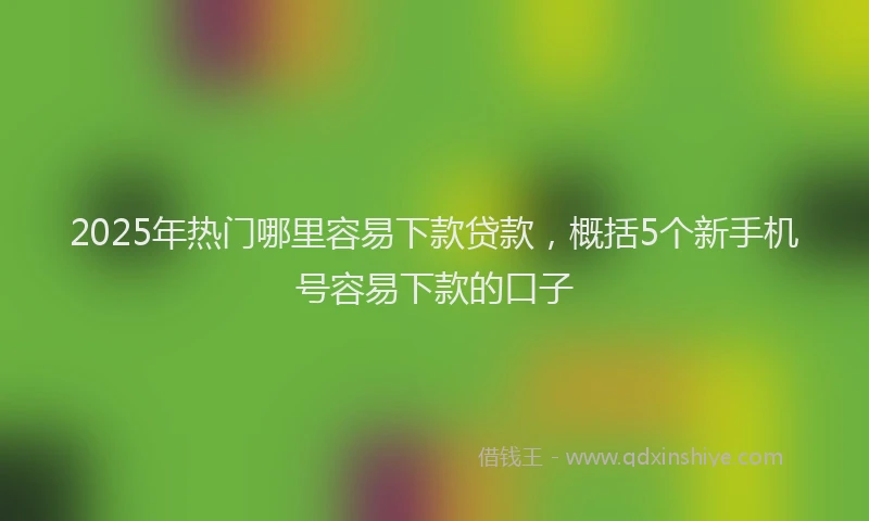 2025年热门哪里容易下款贷款，概括5个新手机号容易下款的口子