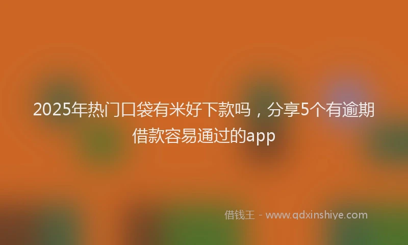 2025年热门口袋有米好下款吗，分享5个有逾期借款容易通过的app