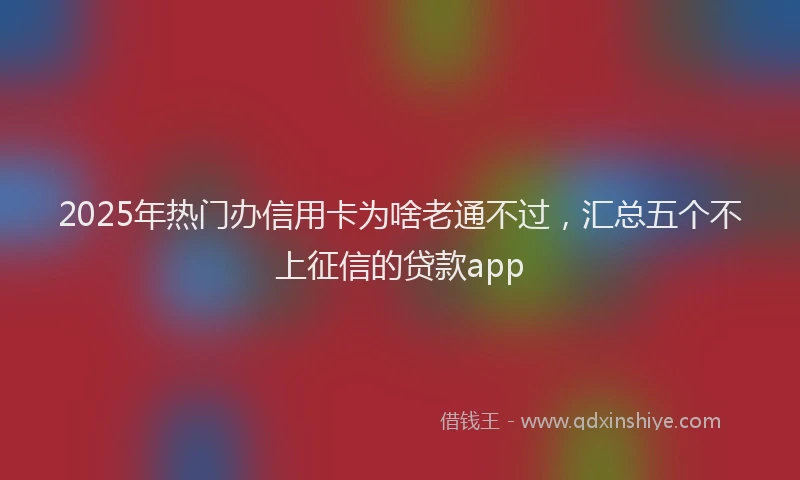 2025年热门办信用卡为啥老通不过，汇总五个不上征信的贷款app