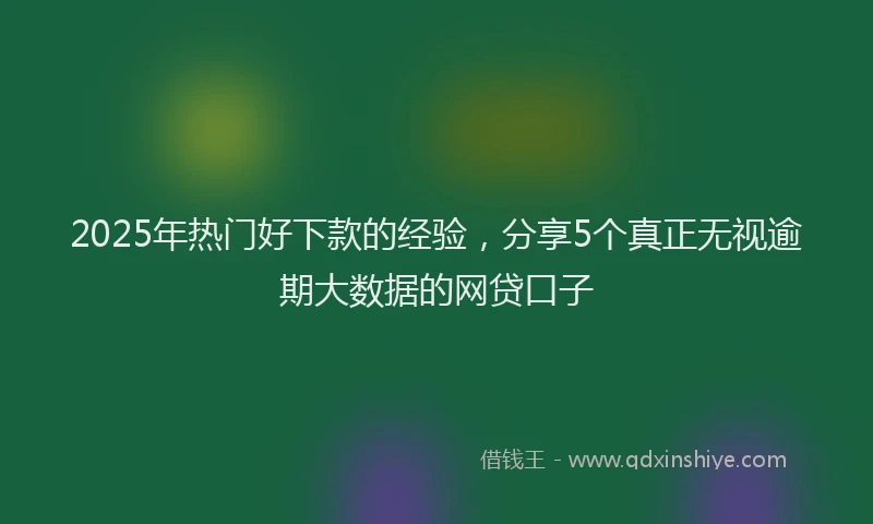 2025年热门好下款的经验，分享5个真正无视逾期大数据的网贷口子